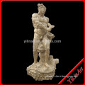 Yellow Color Marble Stone Famous Naked Man Carving And Fish